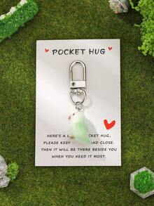 1 件可爱 3D 小鸟口袋拥抱钥匙扣礼物，包装装饰吊坠，植绒制作，适合女士和女孩，时尚钥匙扣，送给最好的朋友背包学校的礼物 - 彩色 - 查看 5