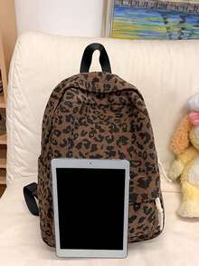 Women's Simple & Spacious Leopard Print Backpack - Multicolor - View 6