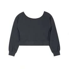 Adidas Women's Spring Loose Fit Round Neck Short Cropped Sweatshirt HU1647