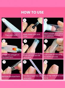 60 Stück wiederverwendbare Zehennagel-Formen aus Polygel, quadratische Form, lang, zum Aufdrücken auf die Zehen, glänzende Oberfläche mit vorgezeichneter französischer Linie für DIY Nagelkunst, Salon-Qualität Acryl-Nagelextensions