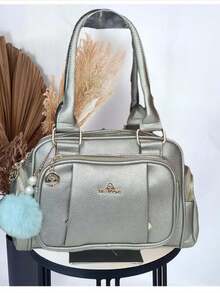 Women Travel Bag Lightweight Small Multi-Pocket Portable Messenger Bag Large Capacity For Daily Commuting Bowling - 銀色 - 查看 2