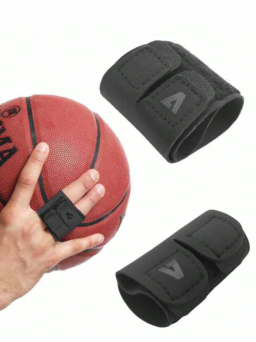 1 pieza Funda para dedo con compresión de soporte de AOLIKES, para protección de articulaciones de los dedos en baloncesto/voleibol, accesorios de gimnasio - Negro - Ver 1