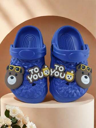 2025新款男女童平底洞洞鞋简约舒适居家日常户外聚会派对休闲洞洞鞋软底卡通