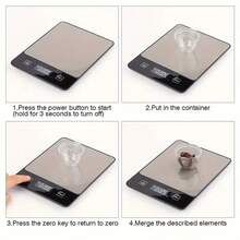 1 Pieza Balanza digital para alimentos, balanza de cocina a prueba de agua, pesa en gramos y onzas, precisión de 1g/1oz, para dieta, cocina y repostería - Multicolor - Ver 7