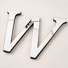 Pegatinas decorativas de pared de letras de espejo acrílico 3D gruesas, 10cm/15cm/20cm letras autoadhesivas extraíbles de espejo acrílico, resistentes al agua y a la corrosión