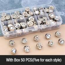 50 chiếc cúc ngọc trai trắng các loại, cúc may cổ điển, dùng cho đồ thủ công, quần áo, váy cưới và các dự án tự làm - Nhiều màu - Xem 17