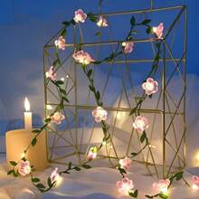 1 Peça Luz de Fada em Corda com Flores de Cerejeira e Folhas Verdes, Adequada para Casamentos, Noivados, Festas de Aniversário, Eventos de Feriados, Decoração de Jardim Externo