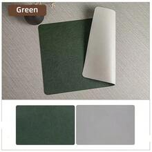 Juego de manteles individuales de piel sintética de 1/4/6 Uds., resistentes al calor, antideslizantes, impermeables, de doble cara, manteles individuales de PU para cocina y comedor - Marrón - Ver 4
