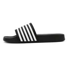 Striped Sandals, Non-Slip Slippers, Classic Five-Bar Design Beach Slides - Black - View 3