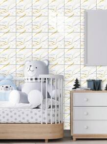 10 pegatinas adhesivas de vinilo de Salpicadero de PVC de mármol artificial autoadhesivo, pegatinas de pared autoadhesivas de corte DIY, resistentes al calor para salpicaderos de azulejos en paredes de baño y cocina, cocina, chimenea, lavadero, paredes de caravana, a prueba de agua, también para sala de estar, dormitorio y pared posterior de TV (5.9/7.87/11.8/15.7/11.4 X 22.4 pulgadas)