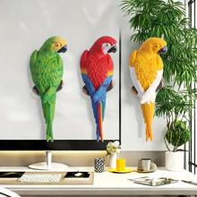 1 PIEZA - Escultura de loro artesanal - Estatua de arte de resina vibrante y detallada para decoración del hogar y el jardín - Regalo ideal para entusiastas de las aves y el arte, perfecto para la decoración de la habitación