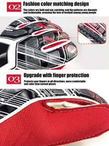 1 Pair Football Goalkeeper Gloves, Latex Anti-Slip Shock Absorbing Goalkeeper Gloves Suitable For Teens And Adults