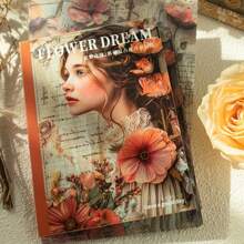 1 Booklet Of 30 Sheets Floral Dream Background Papers, Vintage Flowers, Butterflies, Garden, Figures, Scrapbooking, Decorations, Planner Background,School Supplies,Back To School