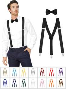 1 set Conjunto de tirantes con lazo a modo de clip en forma de Y ajustable, tirantes para los hombros para Halloween, fiesta de disfraces, banquetes, adecuado para adolescentes, uso casual de verano, al aire libre, atlético, de viaje, regalos de graduación o cumpleaños, accesorios de vestir diarios
