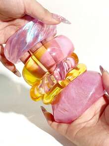 1pc Pink Fashionable Elegant Asymmetric Round Women Bracelet, Stylish & Versatile For Party Wear - Multicolor - View 8