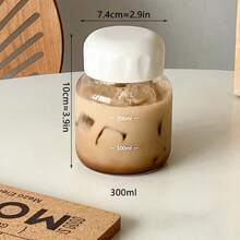 1件/2件便携式外卖玻璃咖啡杯水瓶带盖牛奶杯饮水杯耐热茶杯家用厨房日用密封旅行杯