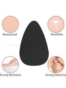 4 piezas de Sujetadores sin espalda y sin tirantes de silicona invisibles en colores beige, negro y café, adecuados para tallas de copa B-E