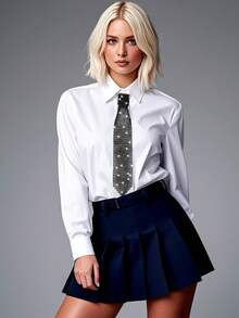 1件闪亮星星装饰流苏配饰，百搭男女通用领带，奢华版，适合所有季节和场合，可用于圣诞装饰。