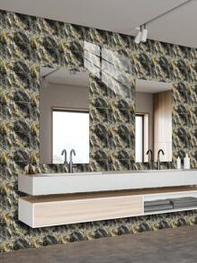 10 pegatinas adhesivas de vinilo de Salpicadero de PVC de mármol artificial autoadhesivo, pegatinas de pared autoadhesivas de corte DIY, resistentes al calor para salpicaderos de azulejos en paredes de baño y cocina, cocina, chimenea, lavadero, paredes de caravana, a prueba de agua, también para sala de estar, dormitorio y pared posterior de TV (5.9/7.87/11.8/15.7/11.4 X 22.4 pulgadas)