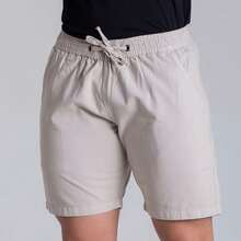 Men's Twill Shorts Simple Casual Fabric Pocket Drawstring Bermuda Shorts - 米色 - 查看 4