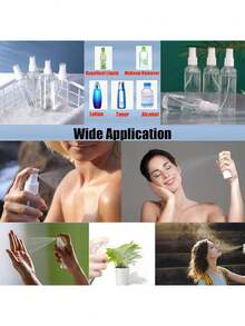 3个装喷雾瓶，塑料小喷雾瓶，消毒，旅行，便携，独立瓶身，面部化妆，补水，喷雾瓶 - 無色 - 查看 3