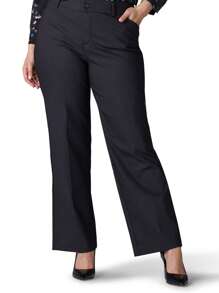 Abbigliamento da donna taglie forti per primavera/estate, pantaloni di tuta in tinta unita versatili, pantaloni skinny con tasche laterali, pantaloni casual eleganti a gamba dritta, adatti per l'ufficio casual business