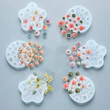 6pcs Flower Silicone Molds, Resin Casting Molds, Jewelry Casting Tools, Suitable For Spring, Valentine's Day, Father's Day, Mother's Day, Thanksgiving, Birthday Gift DIY Molds, Suitable For Earrings, Manicures, Bracelets, Necklaces, Rings And Other DIY Molds