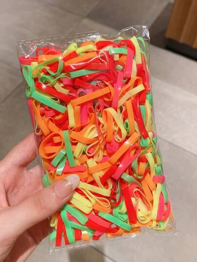 500 buc/pachet elastice de păr groase și colorate de unică folosință pentru femei, accesorii de păr, coadă de cal, suporturi pentru coadă de cal cu frânghie