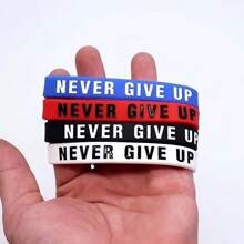 4-10pcs Motivational Silicone Bracelets, Suitable For Men And Women, Never Give Up Wristbands
