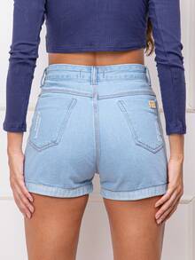 MOM JEANS SHORTS Rassgadin Women's Fashion - Baby Blue - View 4