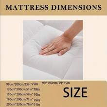 1 Housse de matelas en fibre - Couleur unie, surmatelas moelleux, matelas confortable, printemps, été, automne et hiver quatre saisons confortable - Convient pour la chambre à coucher, l'appartement, la chambre d'hôte, le dortoir