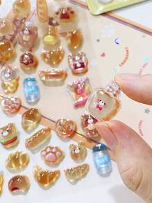 3D Embossed Stickers Animal Children Girls Sticker Art Cute Cartoon Phone Decor Crystal Resin Decoration,School Supplies,Back To School