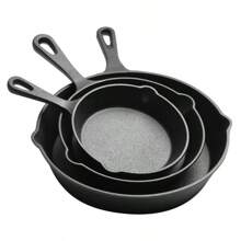 Cast Iron Frying Pans In Multiple Sizes, Nonstick Cookware With Superior Heat Retention, Ergonomic Handle Design, Suitable For Grilling, Baking, Frying, Dishwasher Friendly, For Indoor And Outdoor Cooking