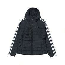 Adidas 女士三叶草设计连帽休闲宽松羊毛上衣，秋冬保暖，HM2612 - 黑色 - 查看 1