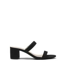 Summer New Plus Size Wide Fit Women's Sandals,  Elegant Square Open Toe Chunky Low Heel Slip-On Sandals Suitable For Wide Feet - Black - View 2
