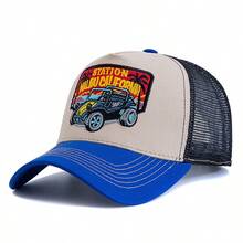 JZML 1pc Men's Truck Driver Cap With Letter & Off-Road Vehicle Embroidery - Trucker Hat - View 4