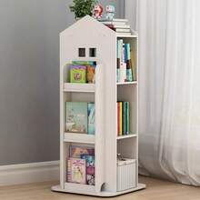 NetHong 3 Tier 360° Rotary Kids Bookshelf Castle Display Bookcase Toys Book Storage Rack - White - View 2
