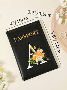 1 件 A-Z 26 个字母时尚字母印花时尚勃艮第护照夹，高品质 PU 皮革护照钱包，带卡槽，可放置信用卡、登机牌和身份证，紧凑型旅行必需品整理器 - 酒紅色 - 查看 4