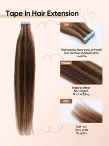jessie's wig Jessie's 接髮片 真人髮絲 20片/包 50g 絲滑直髮 漂染金髮 接髮片 自然外觀 高品質 接髮片 亮色金髮 4P27# - S4/27 - 查看 3