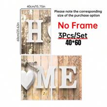 3PCS Home Canvas Wall Art Set, Art Deco Modern Home Decor, Wood Framed Love Poster, Modern Landscape Theme, Ink Art Print, Suitable For Living Room, Bedroom, Bathroom, Dining Room, Indoor And Outdoor, Seasonal Fall And Winter Wall Hanging Decoration, Family Home Wall Art, Gift, Creative Home Wall Decoration, Living Room, Kitchen, Cafe, Dormitory Wall Art Canvas Poster Gifts Birthday Graduation