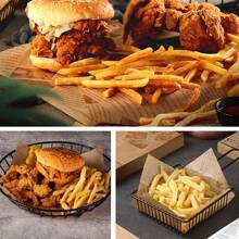 200/500pcs Food Paper, Waxed Paper, Food Packaging Paper, Suitable For Sandwiches, Burgers, Barbecue, Fried Chicken, Etc., Printed Greaseproof Paper, Kitchen Supplies, Disposable Food Basket Liners