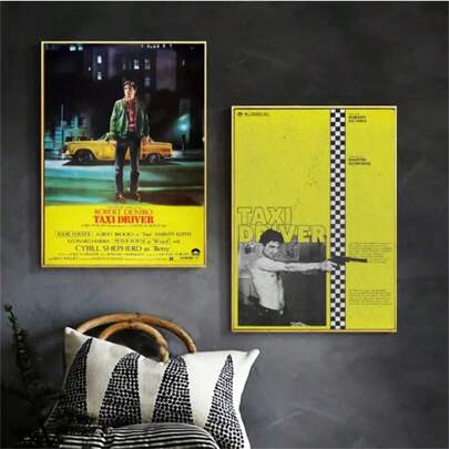 1 Pc Optional Frame Posters Wall Arts Pop Taxi Driver Movie Poster Poster Kraft Club Bar Paper Vintage Poster Wall Art Painting Bedroom Study ,Wall Art With Frame