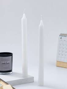 4pcs 10-Inch Smokeless And Odorless Candles Long Air Purification Candles Home Birthday Candles White Candlestick Candles Banquet Party Romantic Wedding Venue Decoration Props