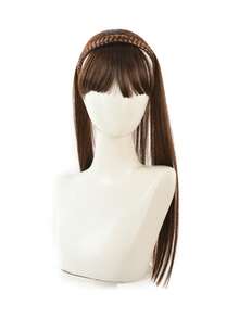 合成假发长直发带头带配件，扭辫头带，适合儿童和女孩日常佩戴，还有生日派对 - 彩色 - 查看 11