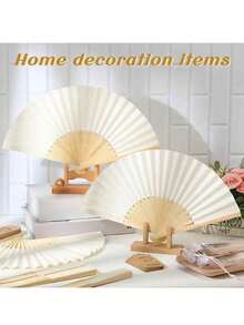 60/15/6/3 Pcs White Paper Hand Fans Wedding Favor Set, White Bride Handheld Fans With Thank You Cards, Tags And Organza Bags, Wedding Guest Gift Set, Wedding Photo Props, Bridesmaid Gift, Wedding Table Centerpiece, Bridal Shower Decor, Suitable For Wedding Celebration, Birthday Party, Bridal Shower, Home Decoration, Bridal Party Decoration Summer Gifts Beach Back To School School Supplies Room Decor - Multicolor - View 6
