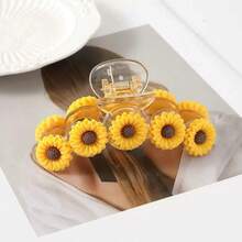 1pc Minimalist Sunflower Hair Claw Clip, Multi-Functional - Yellow - View 2