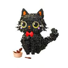 talla grande de 1000 piezas Bloques de construcción con diseños kawaii de gatos negros, animales, mascotas, piezas pequeñas para hacer rompecabezas 3D, artículos de decoración creativa, regalos para cumpleaños, Día de la Madre, Día de San Valentín