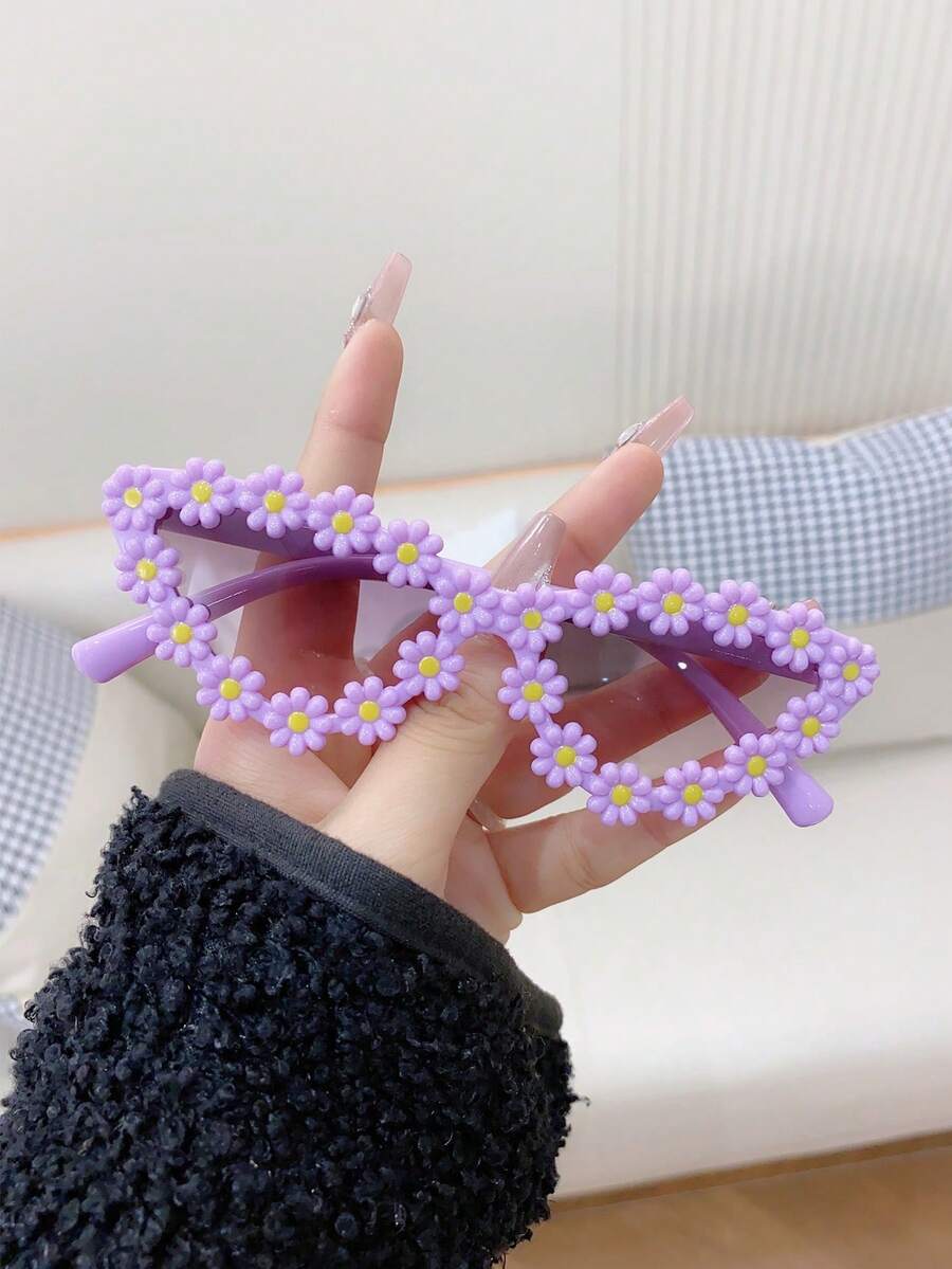 1pc Children's Plastic Frame Glasses, Suitable For Daily Use - Multicolor - View 1