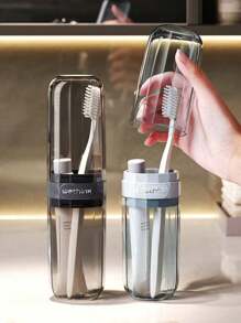 3/2/1pc Travel Wash Cup, Portable Toothbrush Tooth Cup, Travel Toothbrush Storage Kit For Home And Outdoor Use,Tooth Set Storage Box Travel Supplies Mouth Wash Cup, Artifact Toothbrush Kit With Travel Size Mouthwash Cup, And Transparent Storage Box Travel Necessity DIY Stickers,Suitable For Student Dormitory, Business Trip, Hotel Or Outdoor Travel. Travel Essentials Travel Accessories Vacation Summer Holiday Back To School