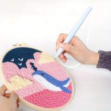 1 Set Beginner Embroidery Tool Kit, Includes Glass Embroidery Needles, Embroidery Hoop, Colorful Embroidery Floss And Craft Supplies, Suitable For Home Decor, Size: 20x20 Cm / 7.87x7.87 Inches - Multicolor - View 4